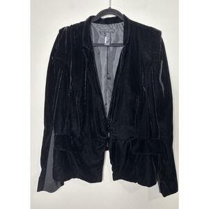 Apostrophe Womens Black Velvet Blazer Size 16 Slouch Gothic Grunge Going Out
